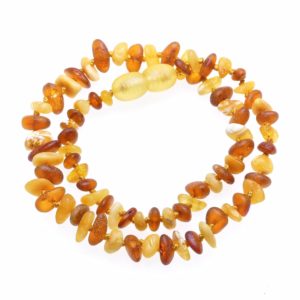 Baltic raw amber chip baby necklace