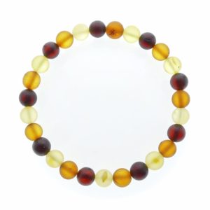 Round raw amber bead baby bracelet - 5mm balls ~ Elastic