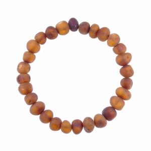 Elastic baby bracelet ~ Raw amber beads "Rusty" style